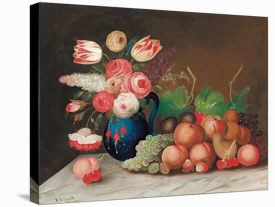 Still Life with Fruit and Flowers, C.1840-William Buelow Gould-Stretched Canvas