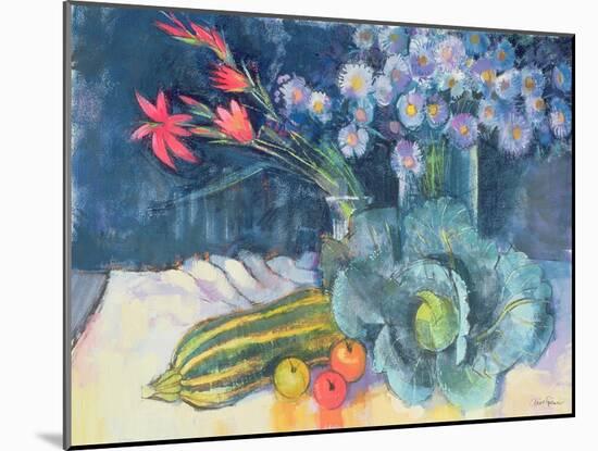 Still Life with Fruit and Flowers-Claire Spencer-Mounted Giclee Print