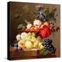 Still Life with Fruit and Flowers-Anthony Obermann-Stretched Canvas