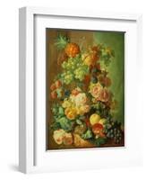 Still Life with Fruit and Flowers-Jan van Os-Framed Giclee Print