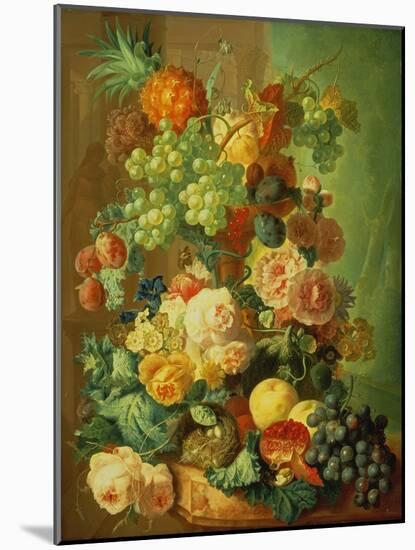 Still Life with Fruit and Flowers-Jan van Os-Mounted Giclee Print