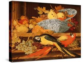 Still Life with Fruit and Macaws, 1622-Balthasar van der Ast-Stretched Canvas