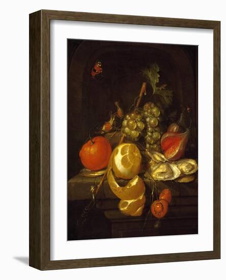 Still Life with Fruit and Oysters, Mid-1650s-Cornelis de Heem-Framed Giclee Print