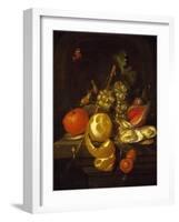 Still Life with Fruit and Oysters, Mid-1650s-Cornelis de Heem-Framed Giclee Print