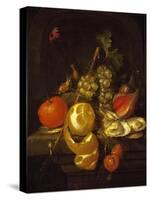 Still Life with Fruit and Oysters, Mid-1650s-Cornelis de Heem-Stretched Canvas