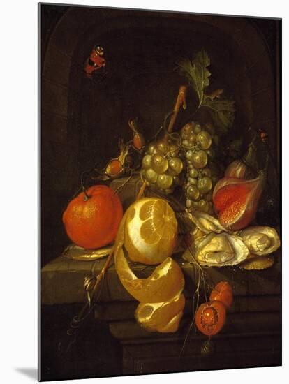 Still Life with Fruit and Oysters, Mid-1650s-Cornelis de Heem-Mounted Giclee Print