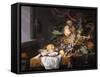 Still Life with Fruit and Oysters-Jacob van Walscapelle-Framed Stretched Canvas