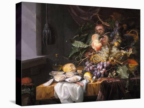 Still Life with Fruit and Oysters-Jacob van Walscapelle-Stretched Canvas