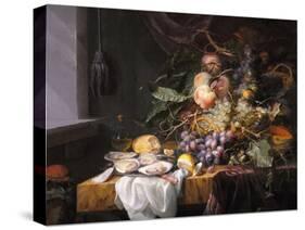 Still Life with Fruit and Oysters-Jacob van Walscapelle-Stretched Canvas