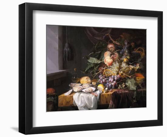 Still Life with Fruit and Oysters-Jacob van Walscapelle-Framed Giclee Print