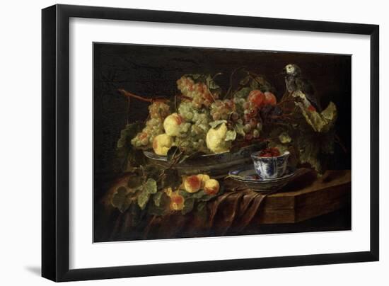 Still Life with Fruit and Parrot, 1645-Jan Fyt-Framed Giclee Print