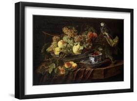 Still Life with Fruit and Parrot, 1645-Jan Fyt-Framed Giclee Print