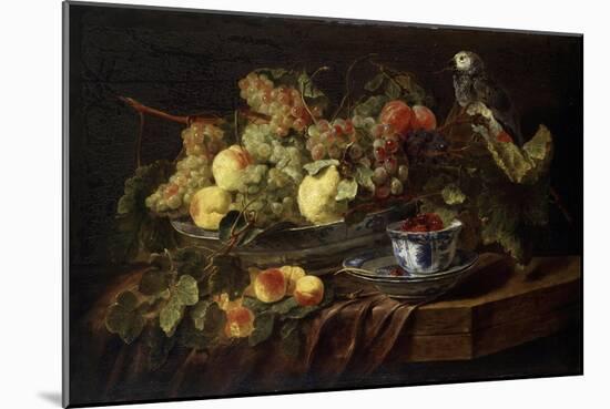 Still Life with Fruit and Parrot, 1645-Jan Fyt-Mounted Giclee Print