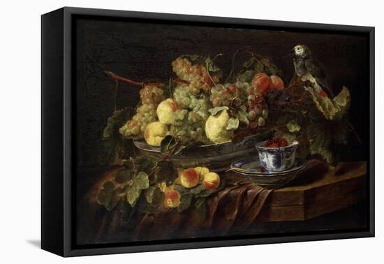 Still Life with Fruit and Parrot, 1645-Jan Fyt-Framed Stretched Canvas