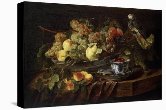 Still Life with Fruit and Parrot, 1645-Jan Fyt-Stretched Canvas