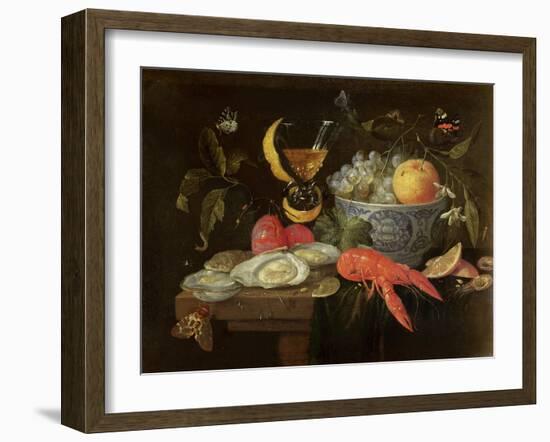 Still Life with Fruit and Shell Fish, 1653-Jan Van, The Elder Kessel-Framed Giclee Print