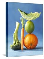 Still Life with Fruit and Vegetables-Diana Miller-Stretched Canvas