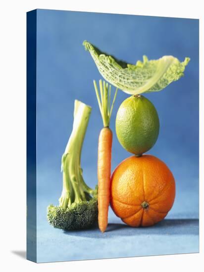 Still Life with Fruit and Vegetables-Diana Miller-Stretched Canvas