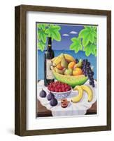 Still Life with Fruit and Wine, 1993-Liz Wright-Framed Giclee Print