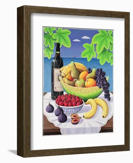 Still Life with Fruit and Wine, 1993-Liz Wright-Framed Giclee Print