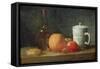 Still Life with Fruit and Wine Bottle-Jean-Baptiste Simeon Chardin-Framed Stretched Canvas