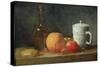 Still Life with Fruit and Wine Bottle-Jean-Baptiste Simeon Chardin-Stretched Canvas