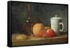 Still Life with Fruit and Wine Bottle-Jean-Baptiste Simeon Chardin-Framed Stretched Canvas