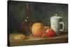 Still Life with Fruit and Wine Bottle-Jean-Baptiste Simeon Chardin-Stretched Canvas