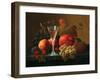 Still Life with Fruit and Wine, C.1850-70 (Oil on Canvas)-Severin Roesen-Framed Giclee Print