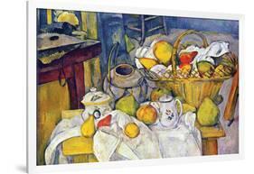 Still Life with Fruit Basket-Paul Cézanne-Framed Art Print