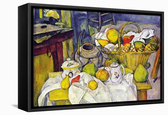 Still Life with Fruit Basket-Paul Cézanne-Framed Stretched Canvas