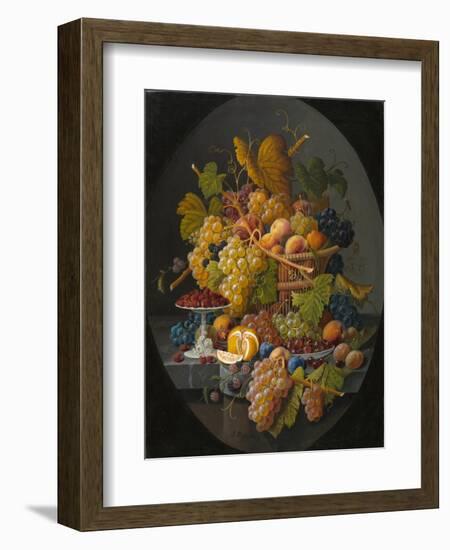 Still Life with Fruit, c.1855-1860-Severin Roesen-Framed Premium Giclee Print