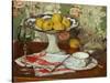 Still Life with Fruit Dish and Cup-Georges Daniel De Monfreid-Stretched Canvas