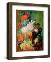 Still Life with Fruit, Flowers and Bird's Nest-Jan van Os-Framed Giclee Print