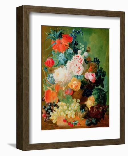 Still Life with Fruit, Flowers and Bird's Nest-Jan van Os-Framed Giclee Print