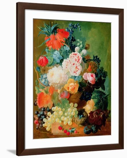 Still Life with Fruit, Flowers and Bird's Nest-Jan van Os-Framed Giclee Print