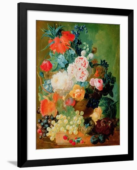 Still Life with Fruit, Flowers and Bird's Nest-Jan van Os-Framed Giclee Print