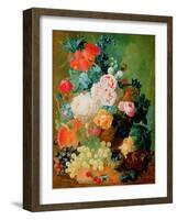 Still Life with Fruit, Flowers and Bird's Nest-Jan van Os-Framed Giclee Print