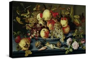 Still Life with Fruit, Flowers and Seafood-Balthasar van der Ast-Stretched Canvas