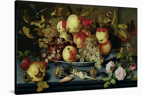 Still Life with Fruit, Flowers and Seafood-Balthasar van der Ast-Stretched Canvas