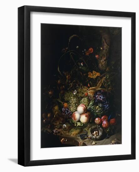 Still Life with Fruit, Flowers, Reptiles and Insects-Rachel Ruysch-Framed Giclee Print