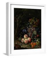 Still Life with Fruit, Foliage and Insects, C.1669-Abraham Mignon-Framed Giclee Print