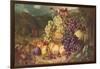 Still Life with Fruit in a Landscape, a Hunting Party Beyond, 1859-George Lance-Framed Giclee Print