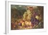 Still Life with Fruit in a Landscape, a Hunting Party Beyond, 1859-George Lance-Framed Giclee Print