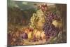 Still Life with Fruit in a Landscape, a Hunting Party Beyond, 1859-George Lance-Mounted Giclee Print