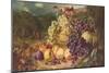 Still Life with Fruit in a Landscape, a Hunting Party Beyond, 1859-George Lance-Mounted Giclee Print