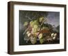 Still Life with Fruit in Landscape-Severin Roesen-Framed Giclee Print