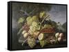 Still Life with Fruit in Landscape-Severin Roesen-Framed Stretched Canvas