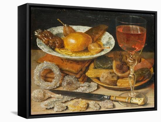 Still life with fruit, pastry and sweetmeat-Georg Flegel-Framed Stretched Canvas