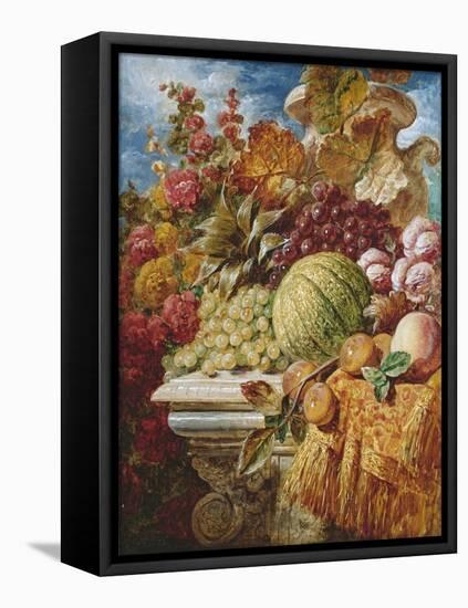 Still Life with Fruit-George Lance-Framed Stretched Canvas